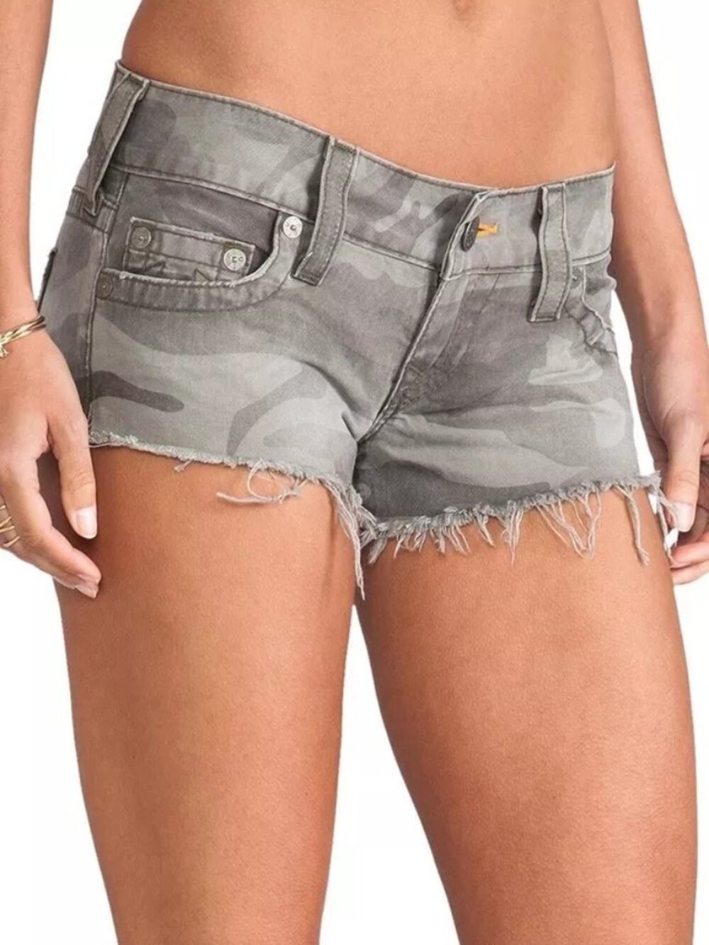 True Religion Jeans Bobby Camo Cut Off Shorts